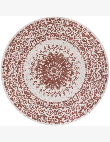 10' x 10' Royce · Medallion Outdoor Rug, rust red