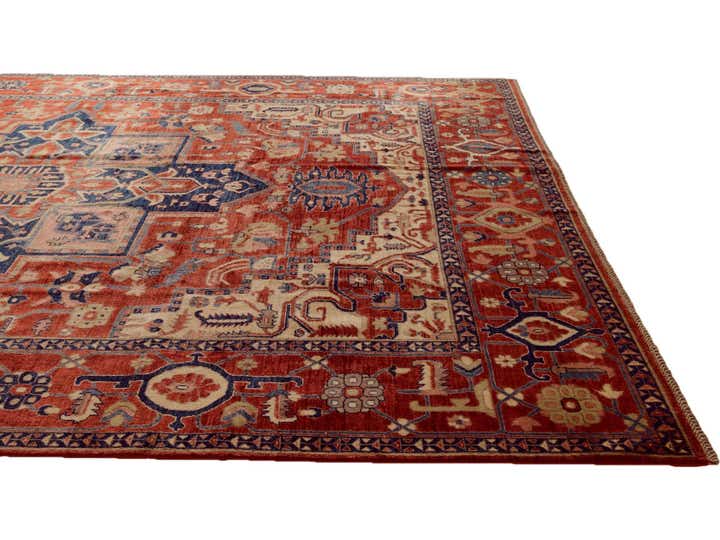 9' 1 x 11' 11 Hand Knotted Heriz Rug
