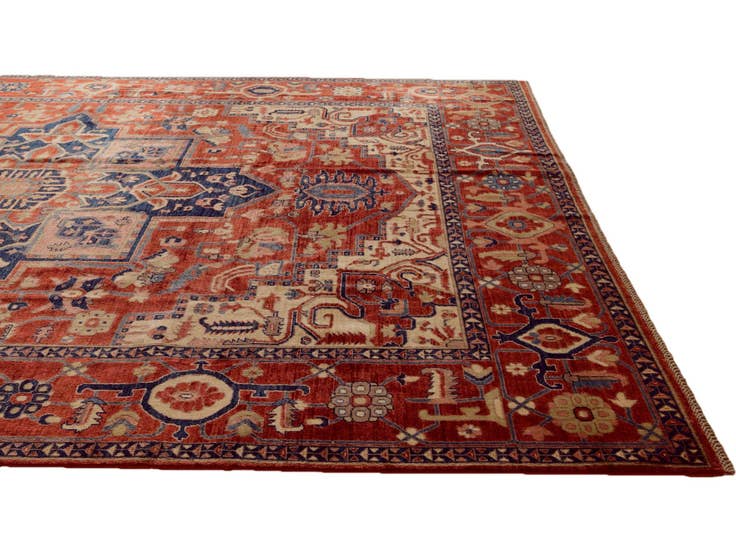 Detail image of 9' 1 x 11' 11 Hand Knotted Heriz Rug
