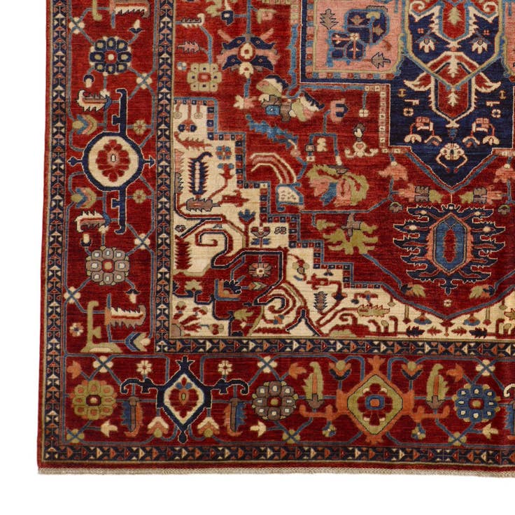 Detail image of 9' 1 x 11' 11 Hand Knotted Heriz Rug