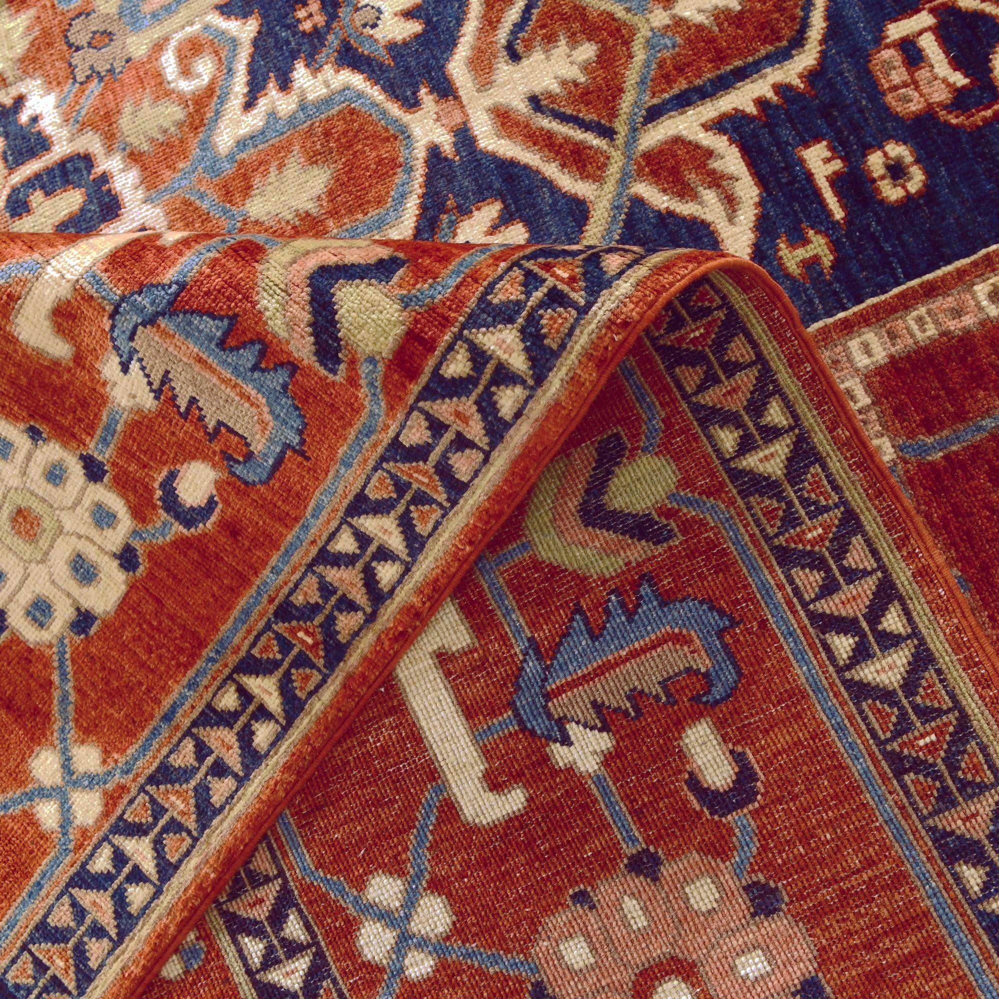 9' 1 x 11' 11 Hand Knotted Heriz Rug