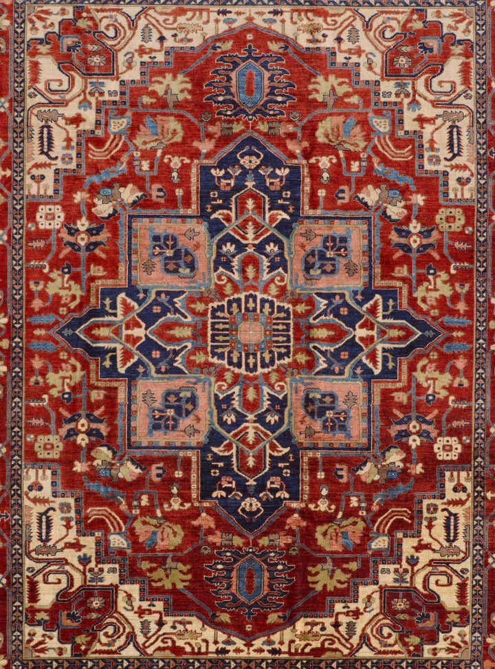 9' 1 x 11' 11 Hand Knotted Heriz Rug