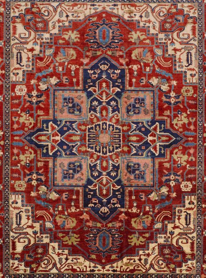 Detail image of 9' 1 x 11' 11 Hand Knotted Heriz Rug