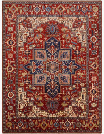 9' 1 x 11' 11 Hand Knotted Heriz Rug