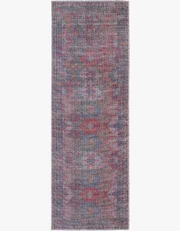 Rust Blue Washable Sisu Runner Rug