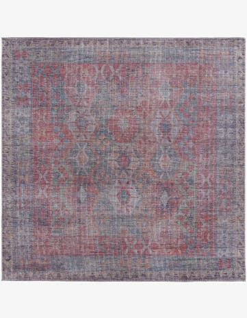 Rust Blue Washable Sisu Square Rug