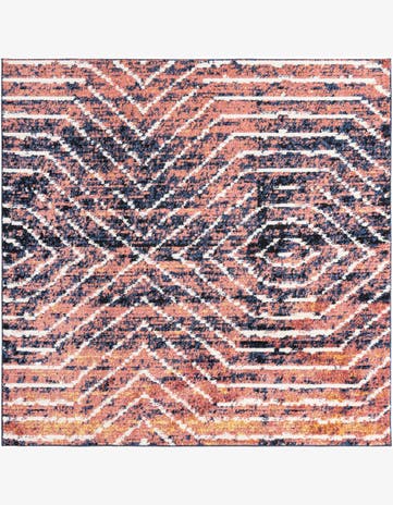 Rust Orange Tagine Square Rug
