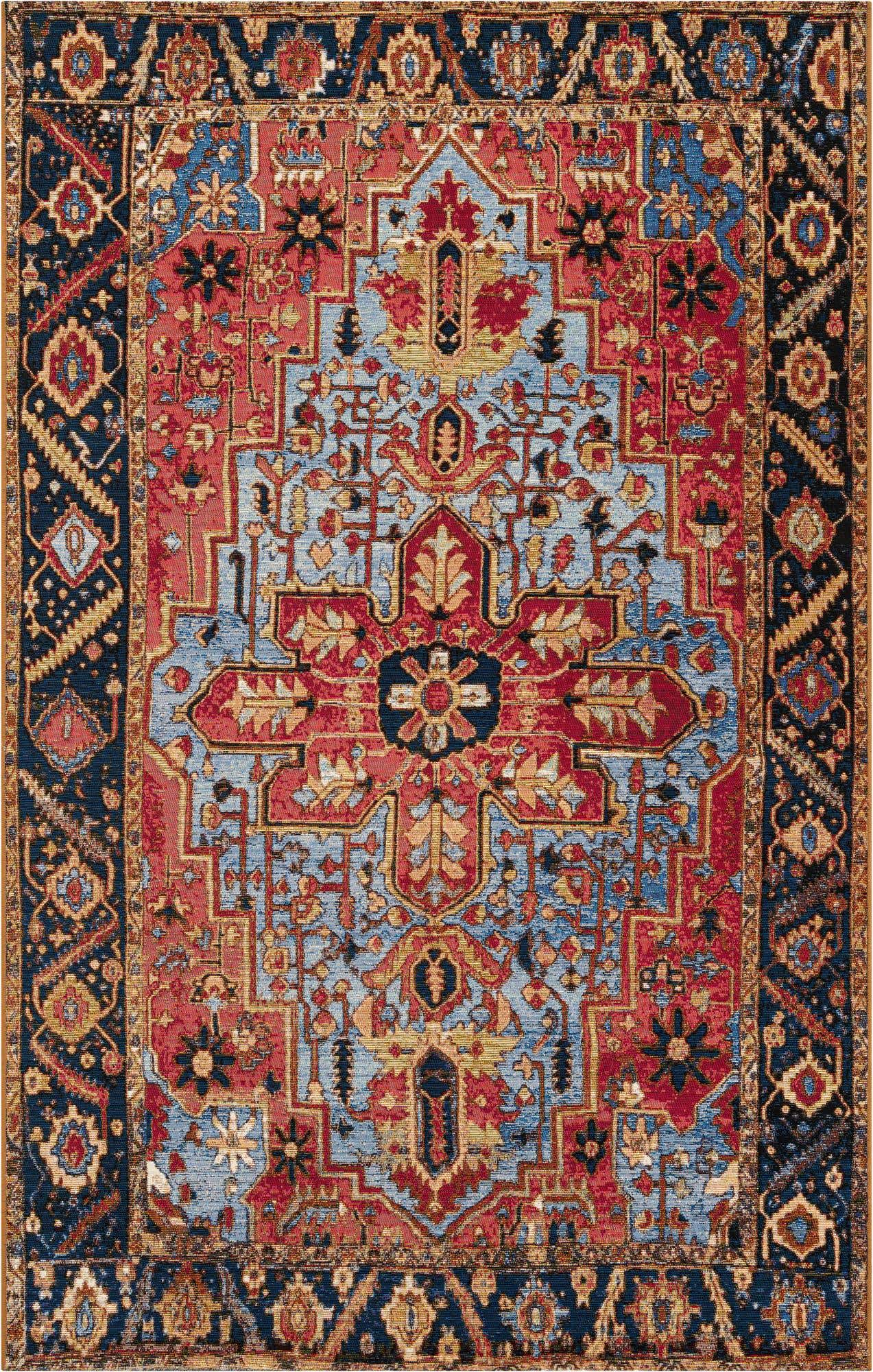 5' x 8' Easy-Clean Traditional Indoor / Outdoor Rug