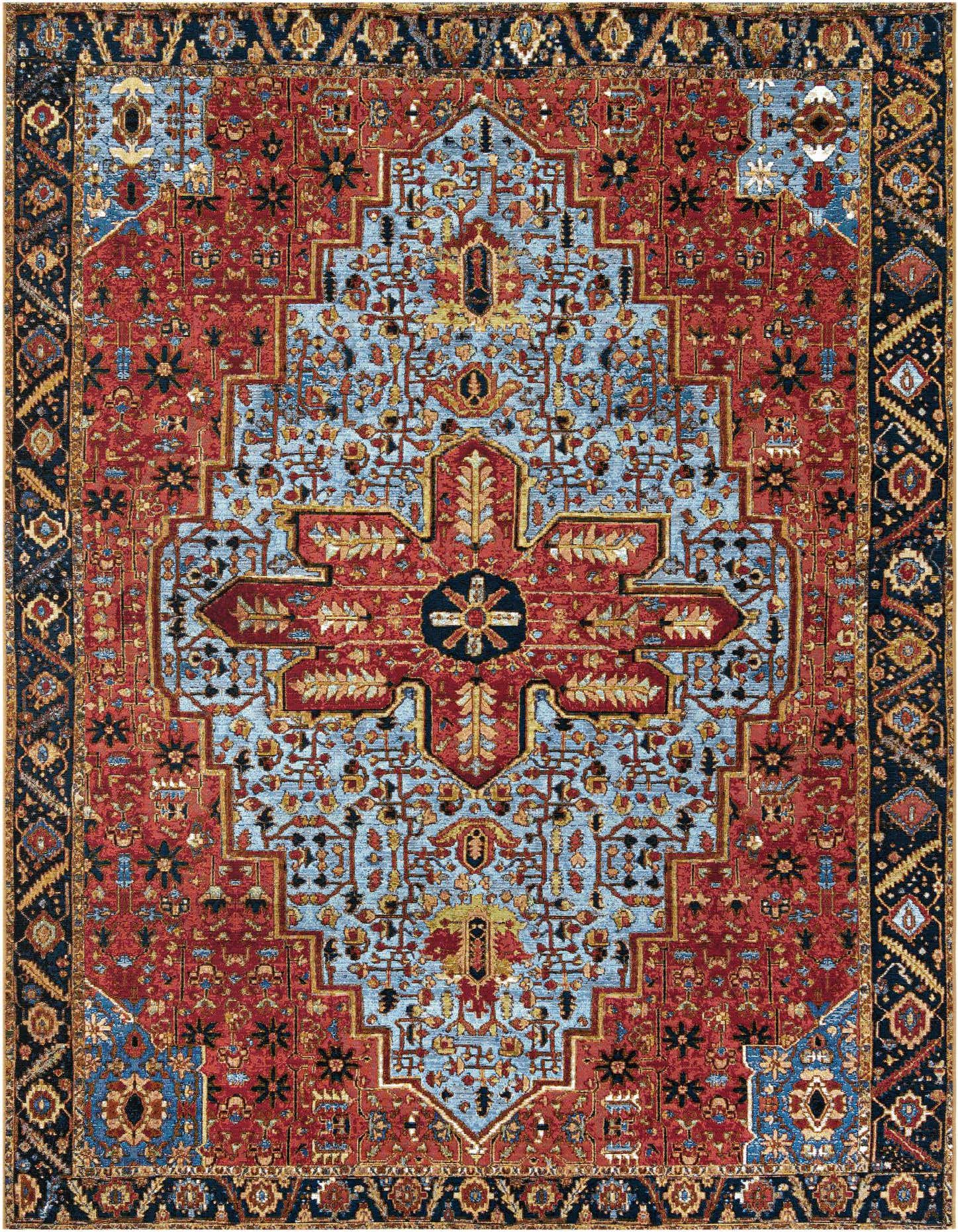 7' 10 x 11' Easy-Clean Traditional Indoor / Outdoor Rug