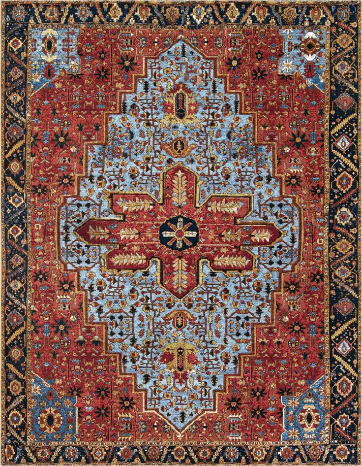 Detail image of 7' 10 x 11' Easy-Clean Traditional Indoor / Outdoor Rug