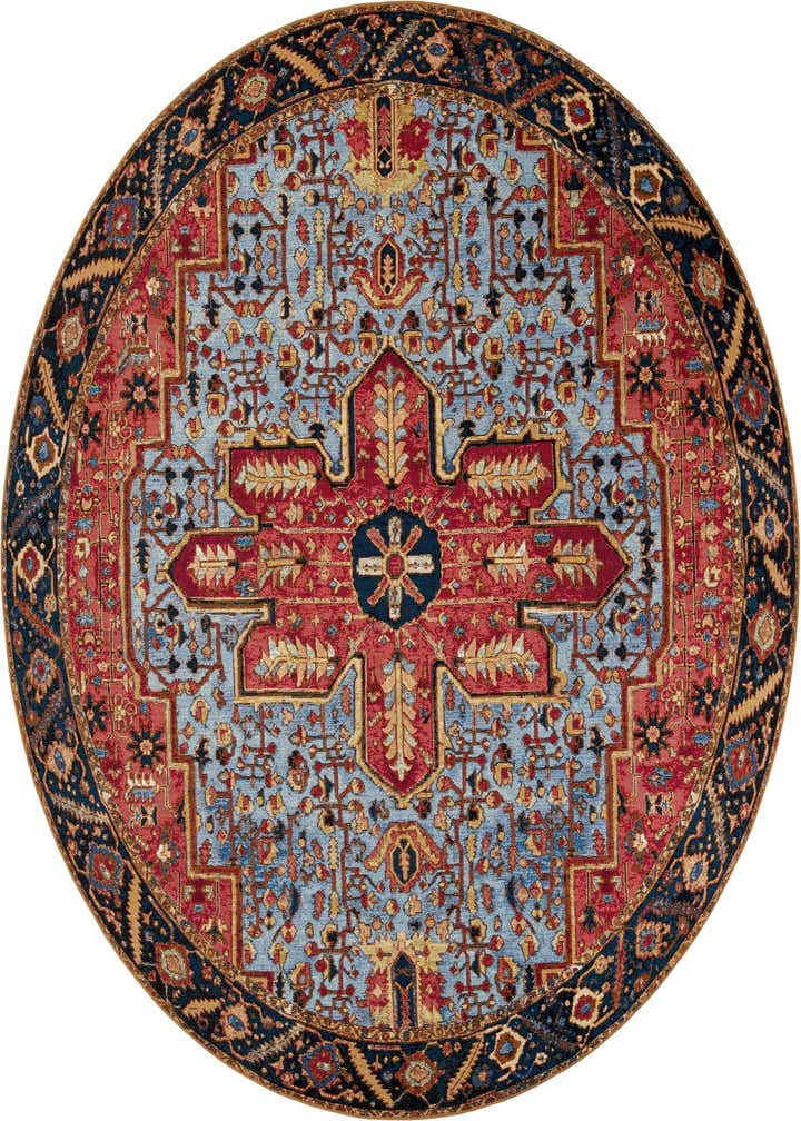 10' x 10' Easy-Clean Traditional Indoor / Outdoor Round Rug
