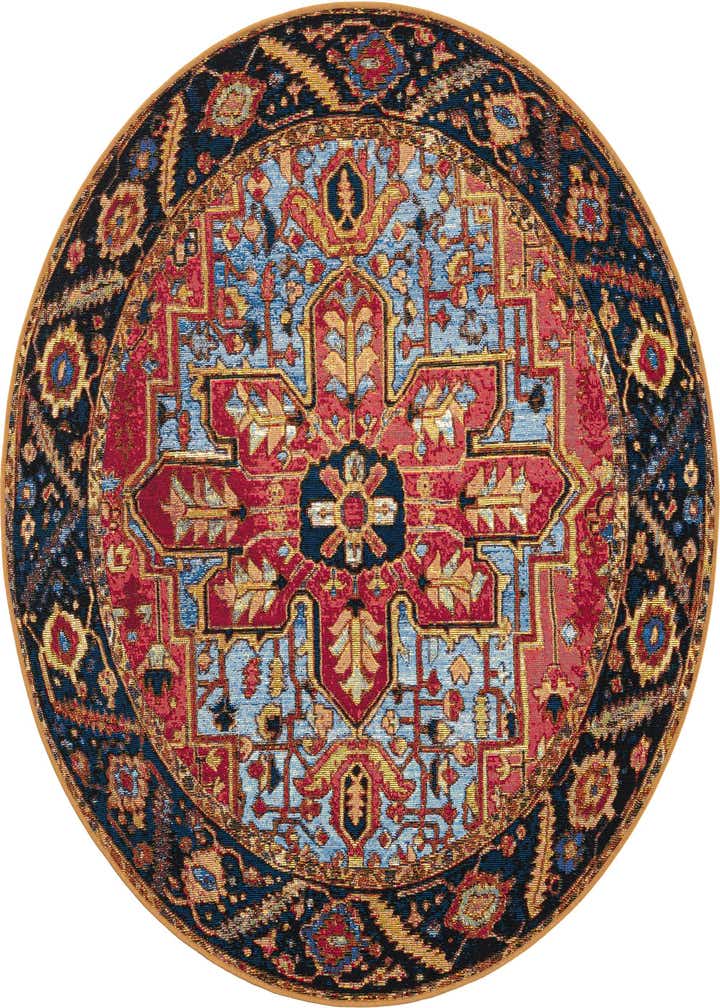 5' x 5' Easy-Clean Traditional Indoor / Outdoor Round Rug