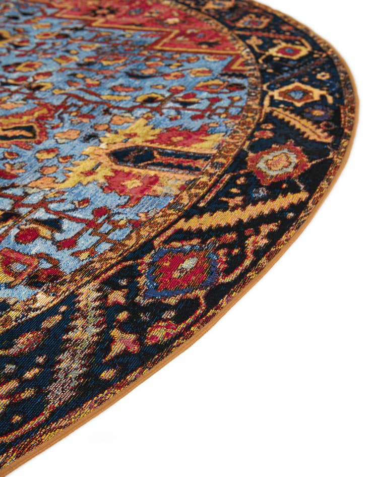 Detail image of 3' x 3'  Washable Traditional Indoor / Outdoor Round Rug