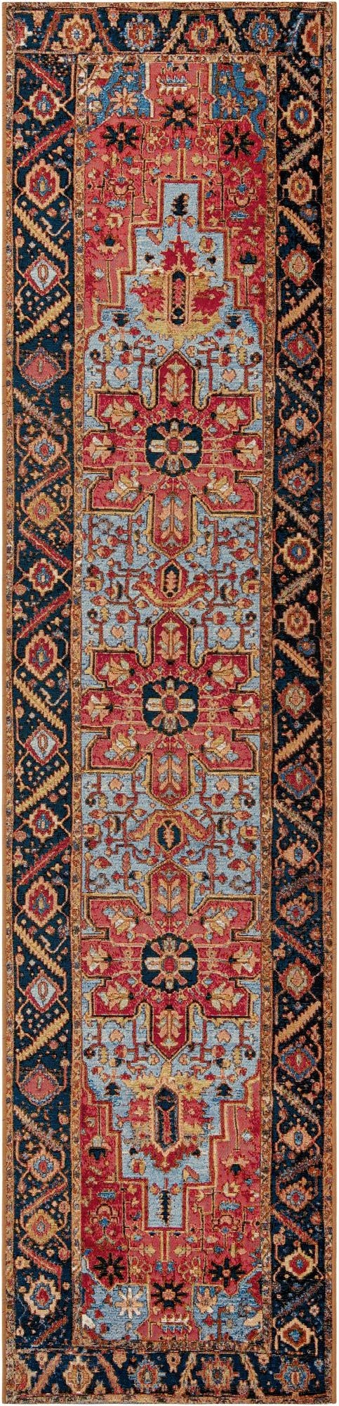 2' 7 x 12'  Washable Traditional Indoor / Outdoor Runner Rug