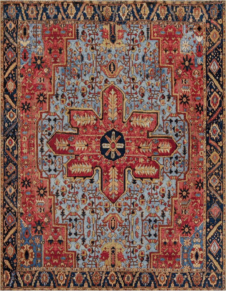 Detail image of 10' x 10' Easy-Clean Traditional Indoor / Outdoor Square Rug