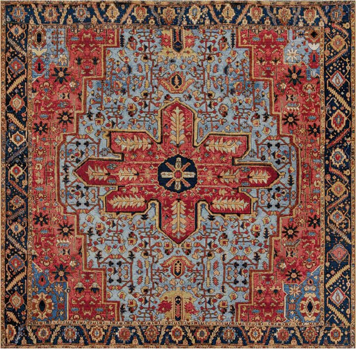 10' x 10' Easy-Clean Traditional Indoor / Outdoor Square Rug
