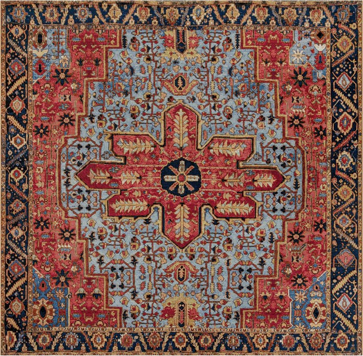 Detail image of 10' x 10' Easy-Clean Traditional Indoor / Outdoor Square Rug