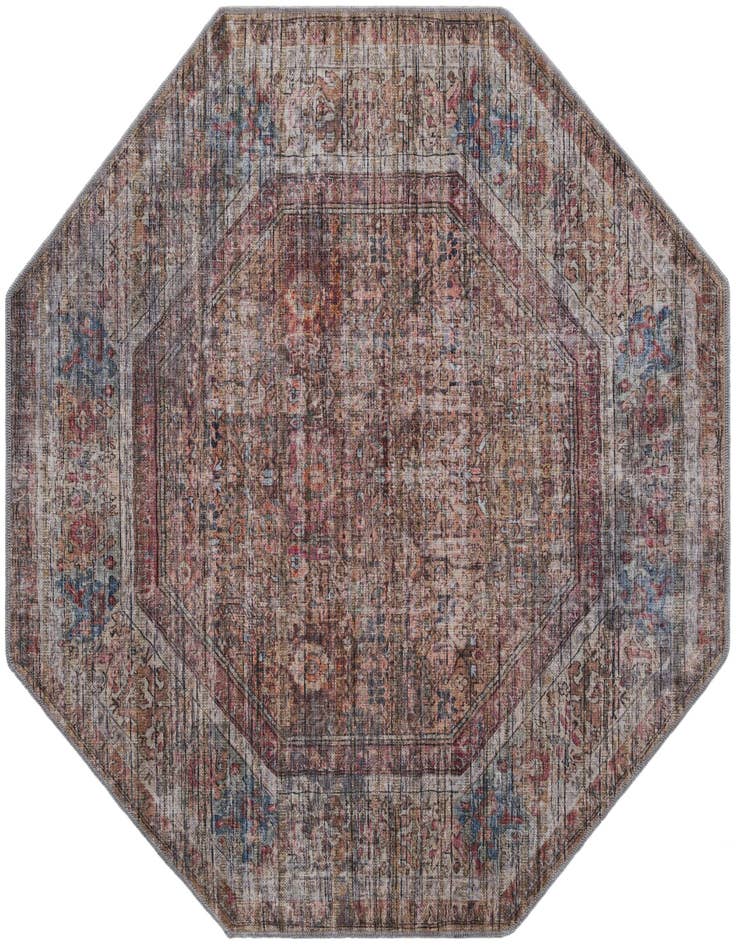 Detail image of 5' 3 x 5' 3 Washable Nostalgia Octagon Rug