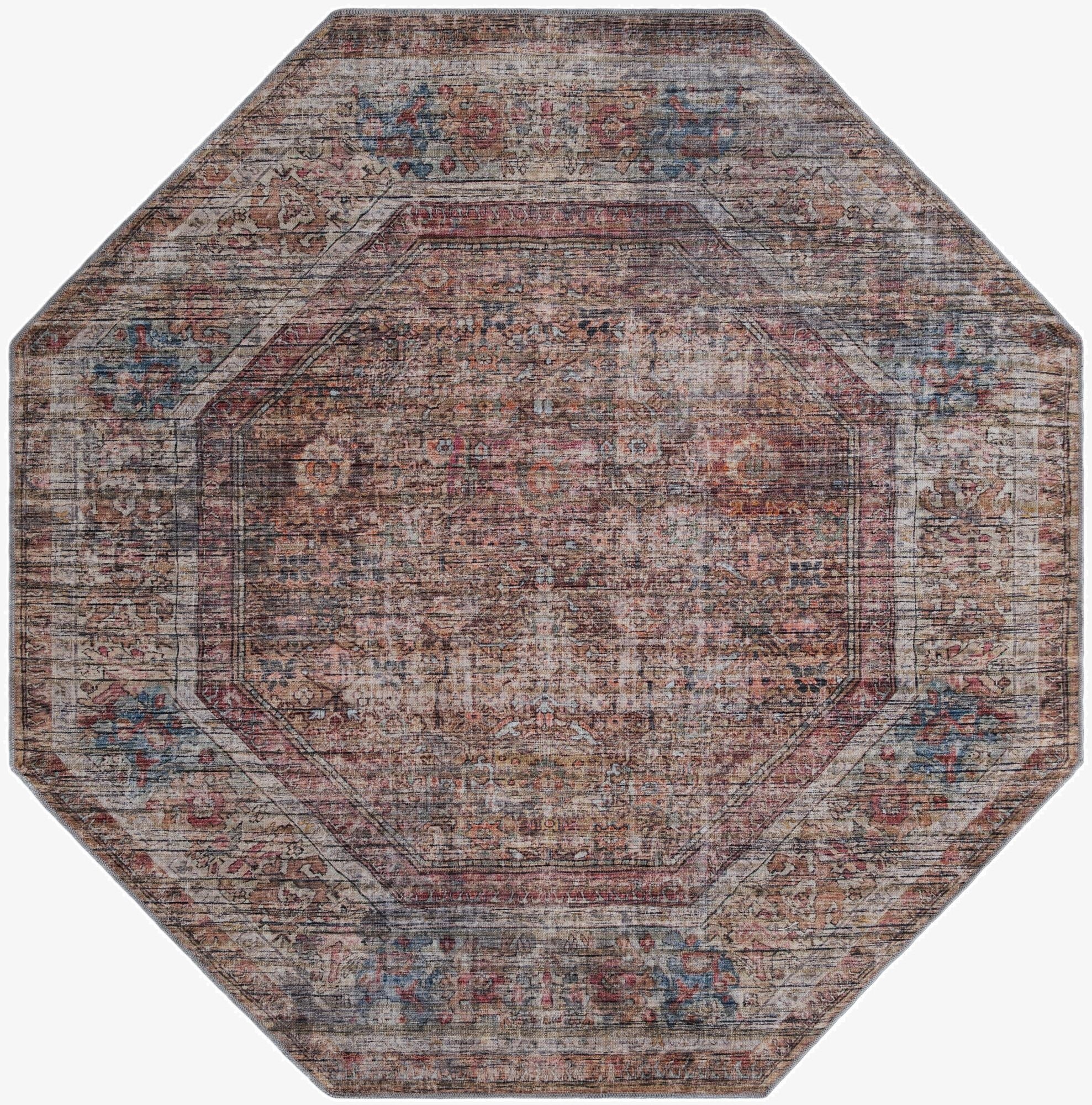 7' 10 x 7' 10  Washable Nostalgia Octagon Rug