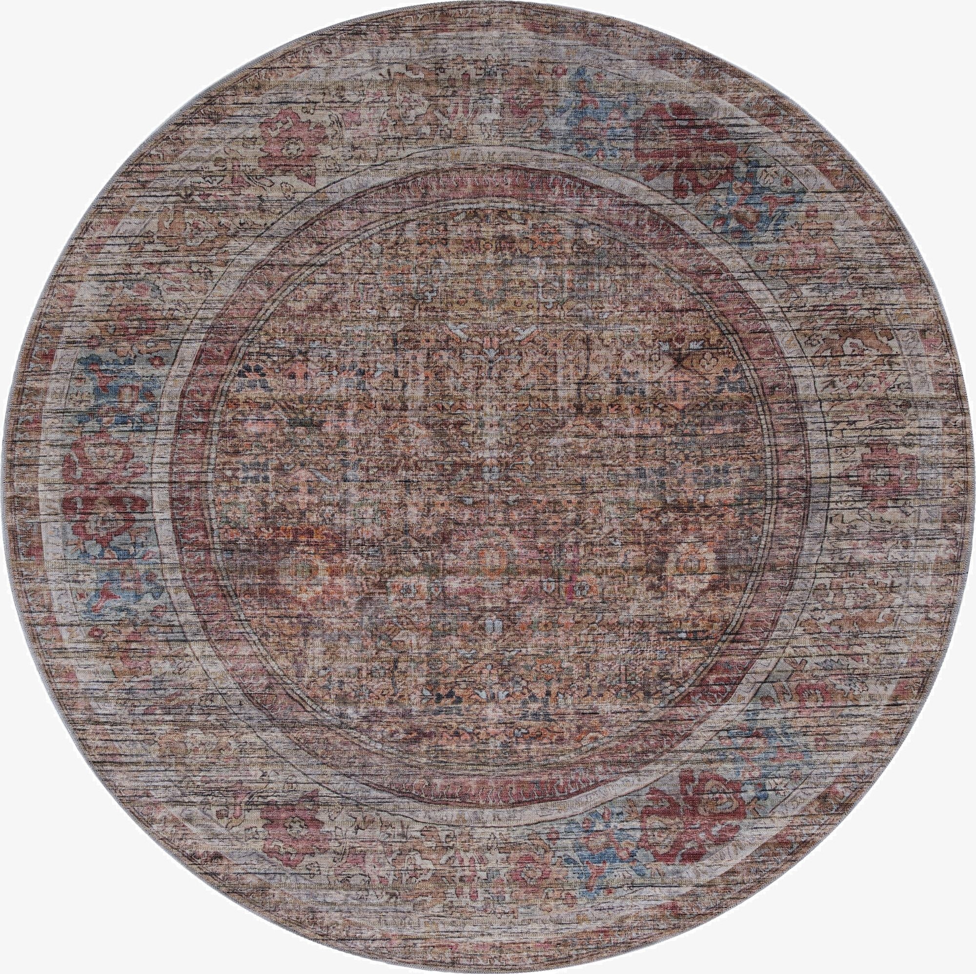 7' 10 x 7' 10  Washable Nostalgia Round Rug