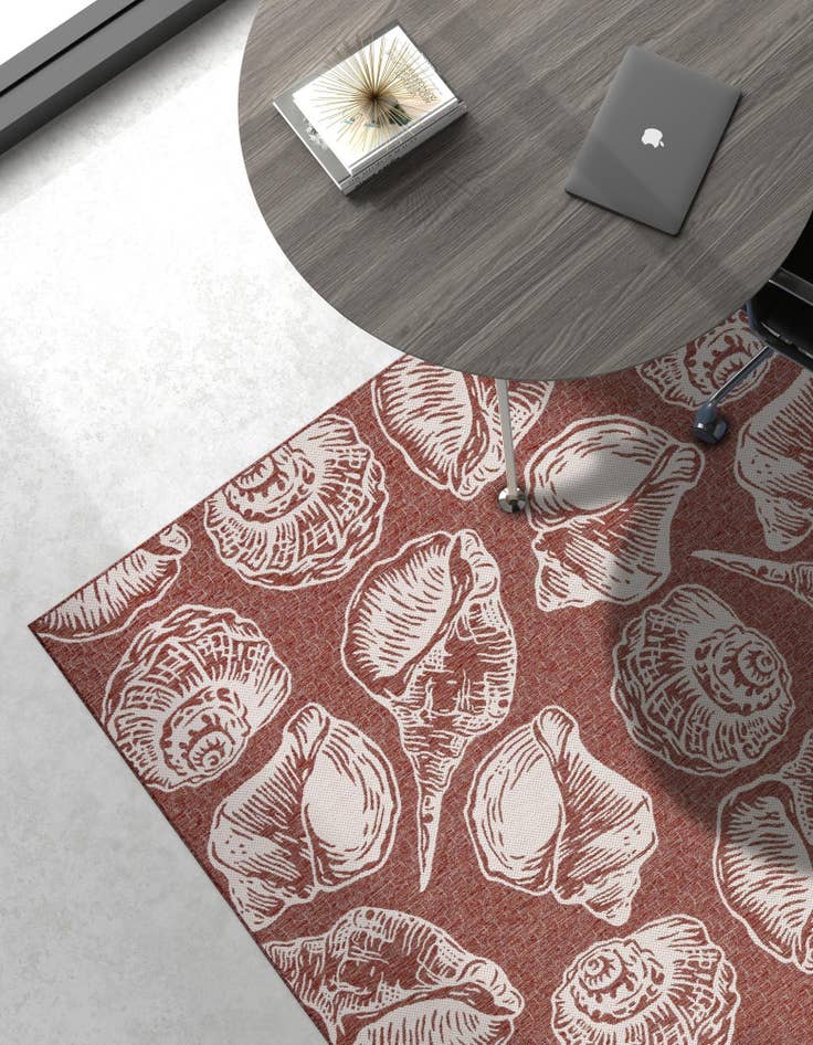 Detail image of 7' 10 x 10'  Washable Coastal Indoor / Outdoor Rug