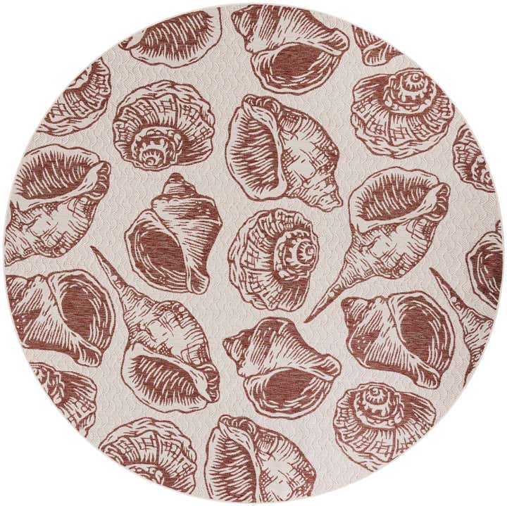 10' x 10' Easy-Clean Coastal Indoor / Outdoor Round Rug