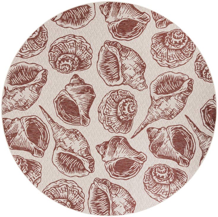 Detail image of 10' x 10' Easy-Clean Coastal Indoor / Outdoor Round Rug