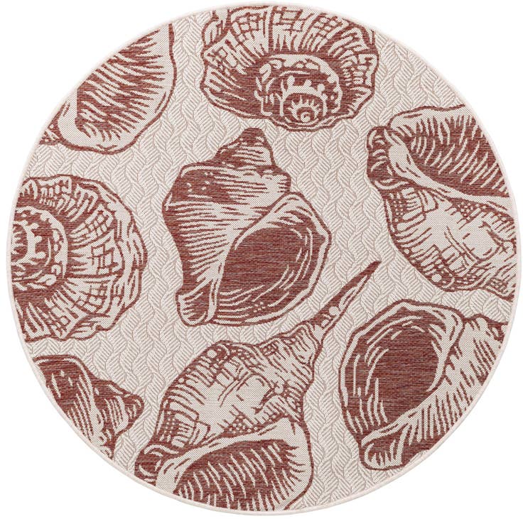 Detail image of 5' 3 x 5' 3 Easy-Clean Coastal Indoor / Outdoor Round Rug