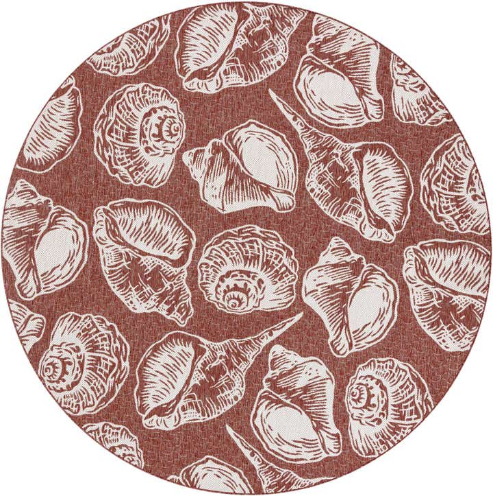 10' x 10' Easy-Clean Coastal Indoor / Outdoor Round Rug