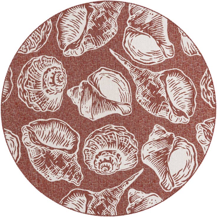 Detail image of 7' 10 x 7' 10 Easy-Clean Coastal Indoor / Outdoor Round Rug