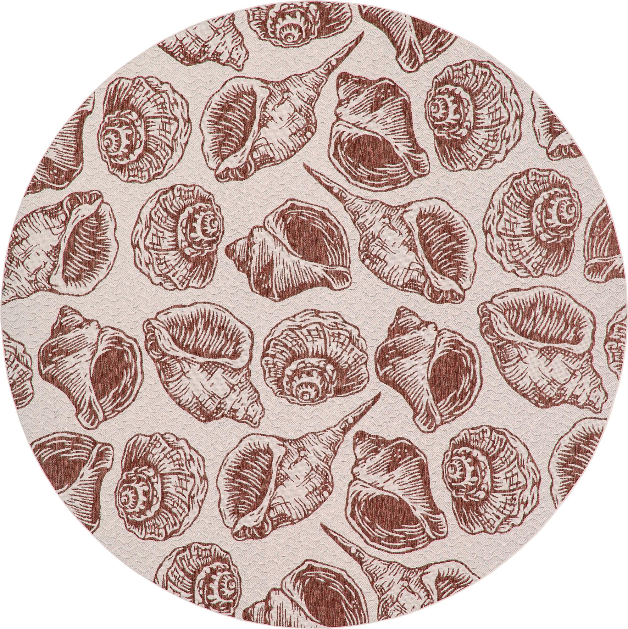 13' x 13' Easy-Clean Coastal Indoor / Outdoor Round Rug