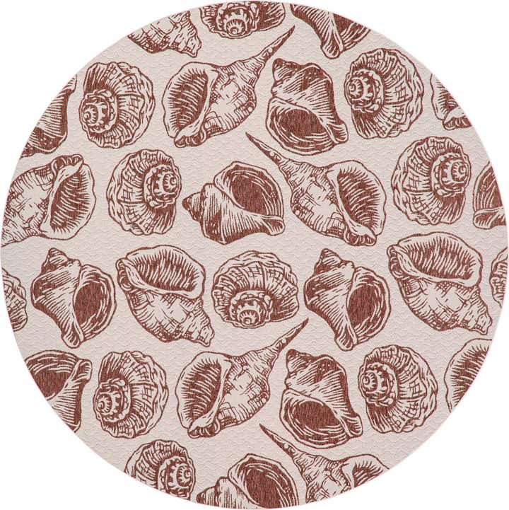 13' x 13' Easy-Clean Coastal Indoor / Outdoor Round Rug