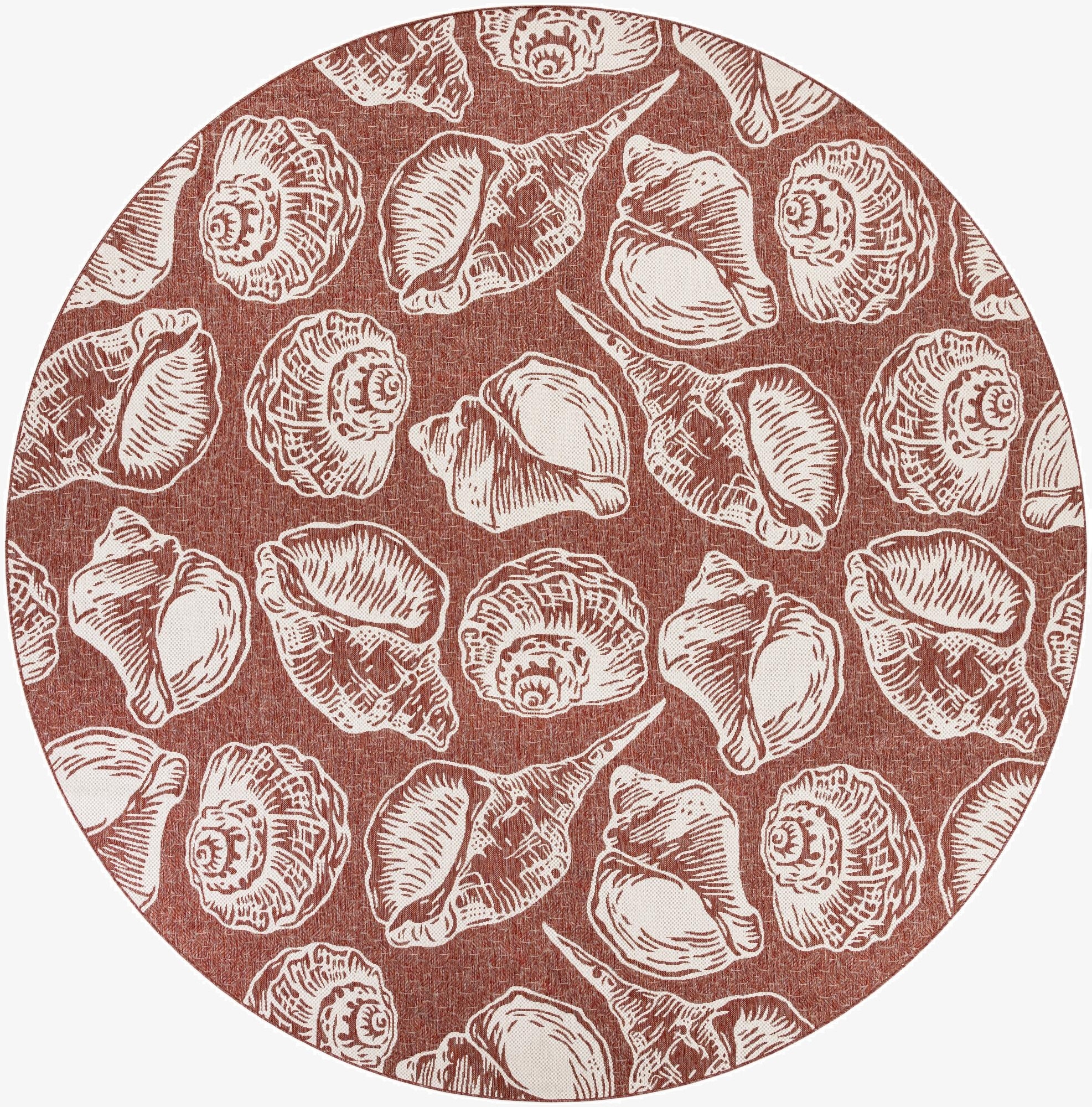 13' x 13'  Washable Coastal Indoor / Outdoor Round Rug