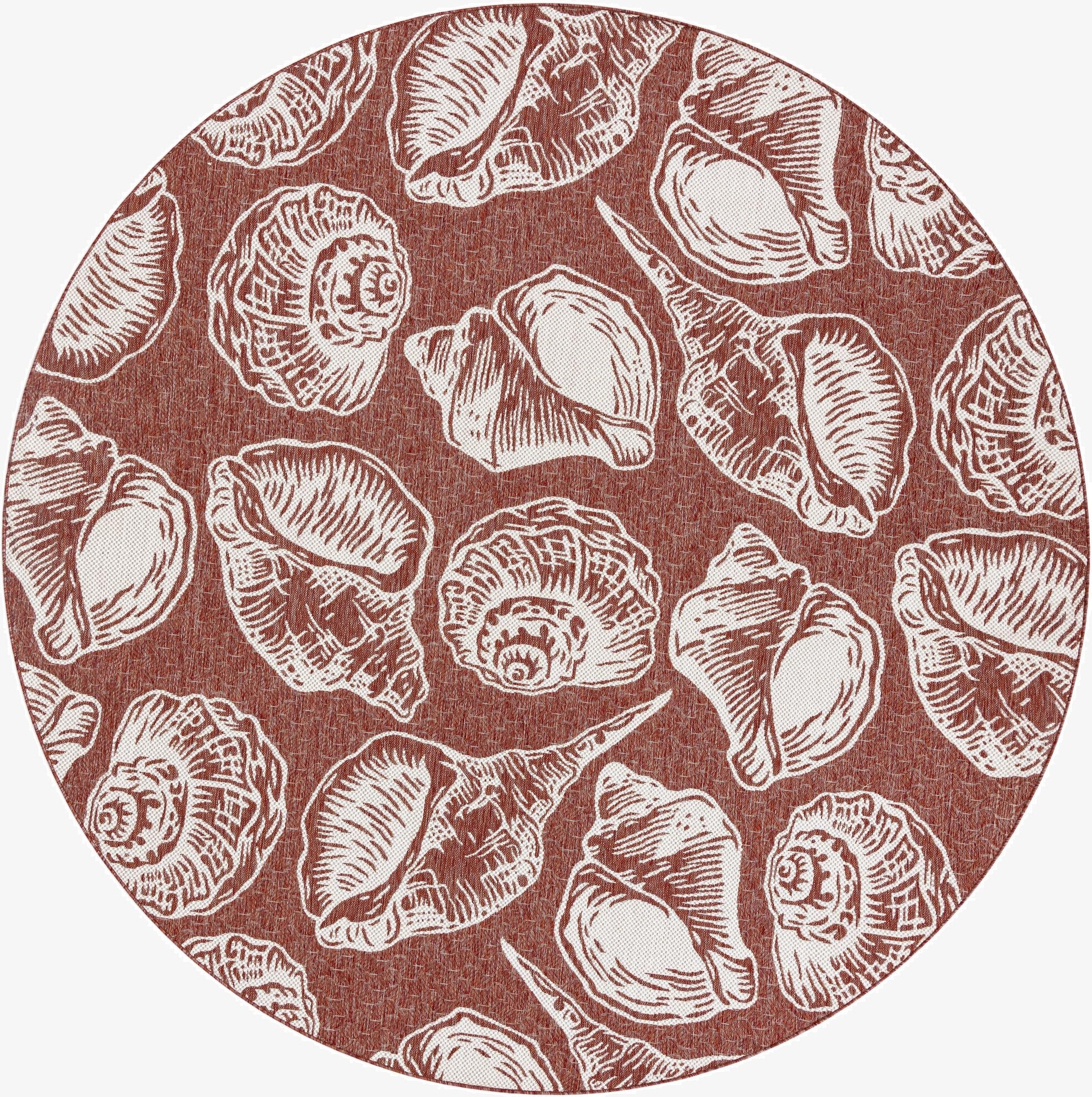 10' x 10'  Washable Coastal Indoor / Outdoor Round Rug