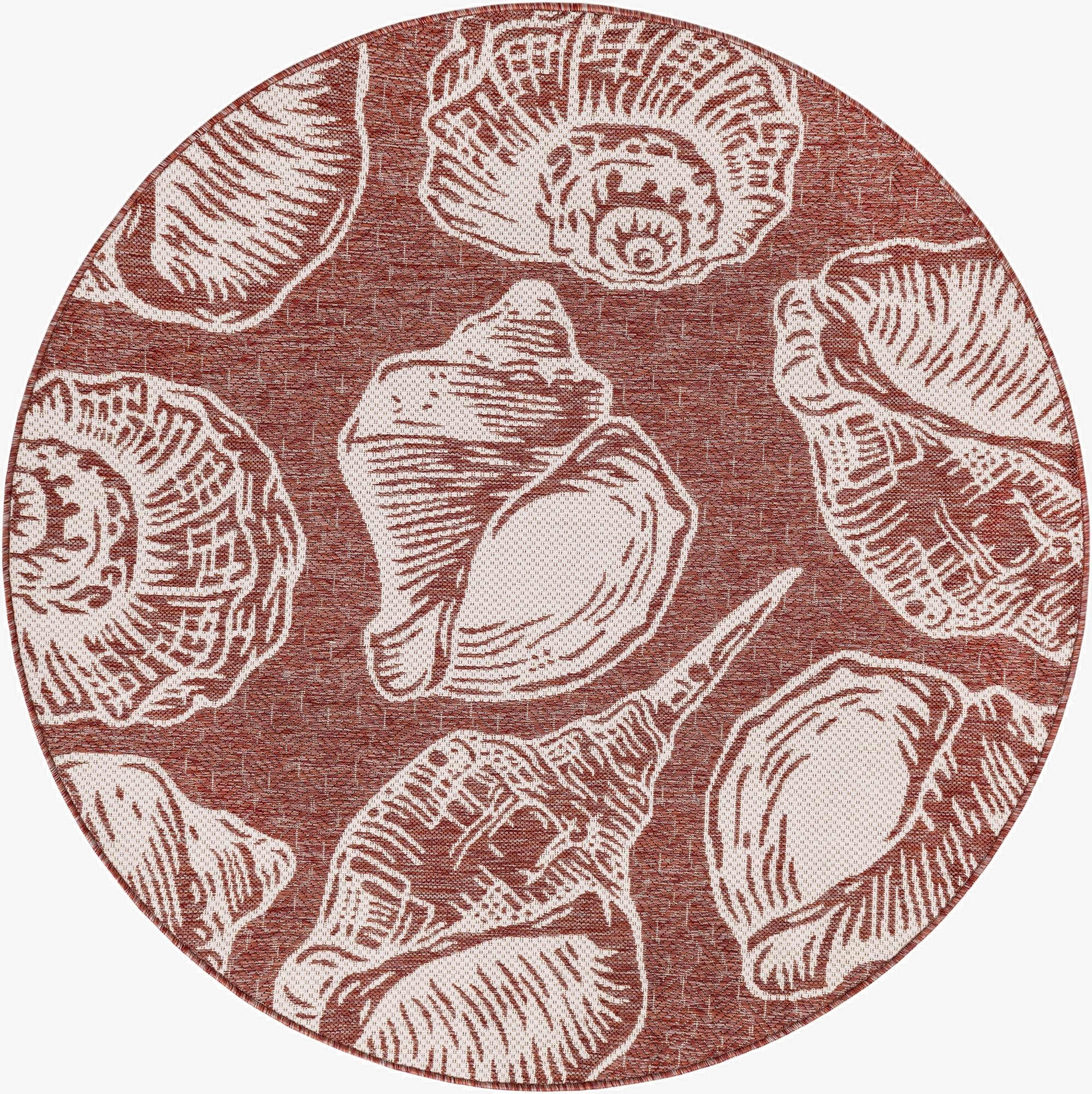 5' 3 x 5' 3  Washable Coastal Indoor / Outdoor Round Rug