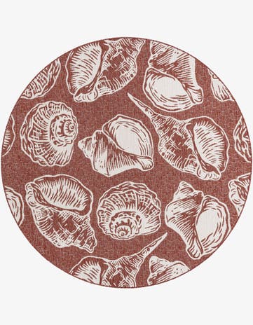 7' 10 x 7' 10 Easy-Clean Coastal Indoor / Outdoor Round Rug