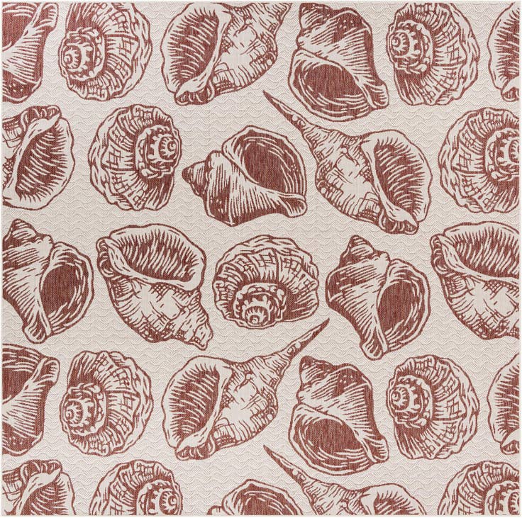 Detail image of 10' x 10' Easy-Clean Coastal Indoor / Outdoor Square Rug
