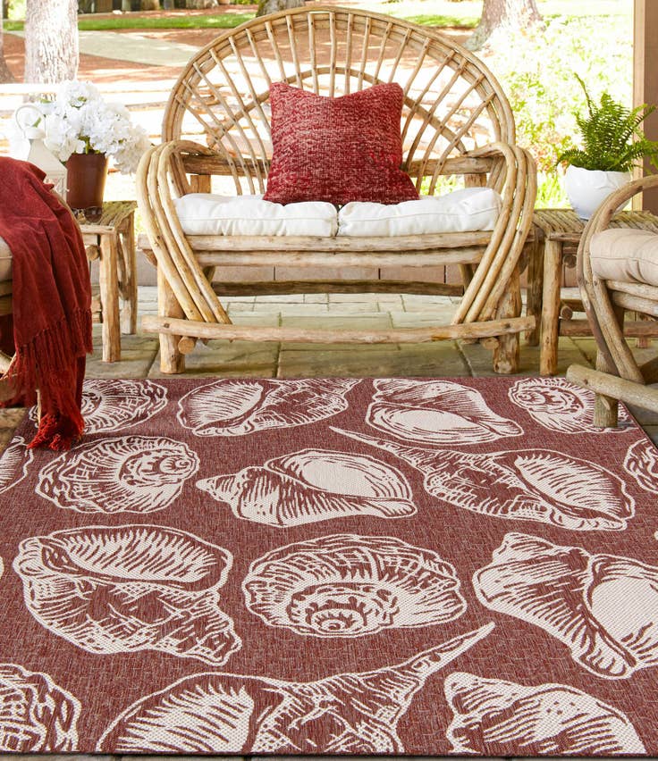 Detail image of 7' 10 x 7' 10 Easy-Clean Coastal Indoor / Outdoor Square Rug