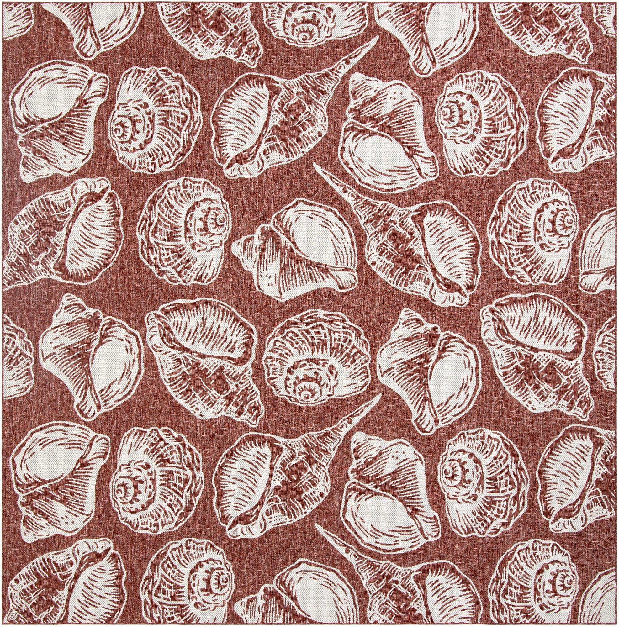 12' x 12'  Washable Coastal Indoor / Outdoor Square Rug