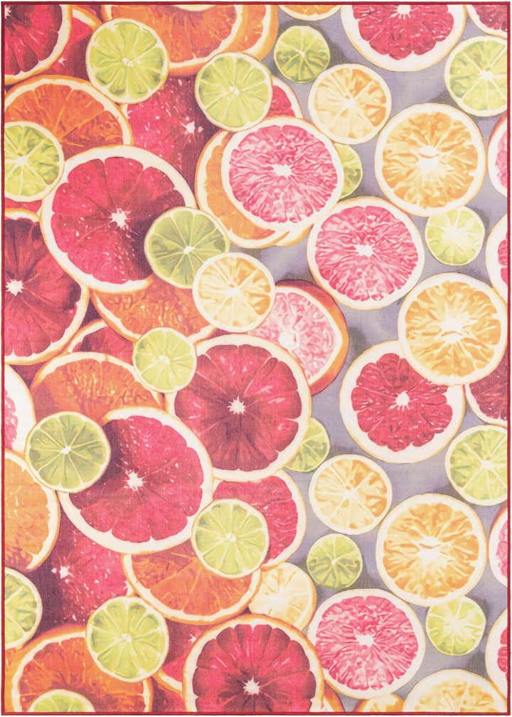6' 1 x 9' Easy-Clean Jill Zarin Caribbean Indoor / Outdoor Rug