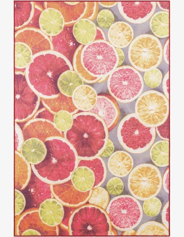 Rust Red and Yellow Easy-Clean Jill Zarin Caribbean Indoor / Outdoor Rug