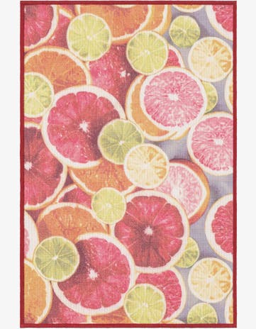 Rust Red and Yellow Easy-Clean Jill Zarin Caribbean Indoor / Outdoor Rug