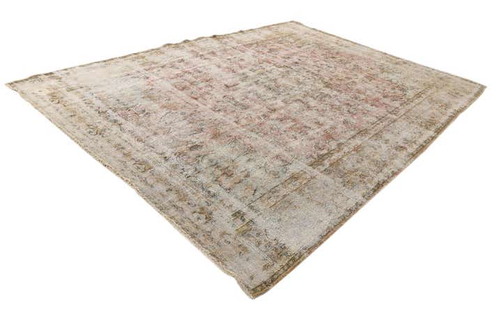 9' 7 x 12' 8 Hand Knotted Ultra Vintage Persian Wool Rug