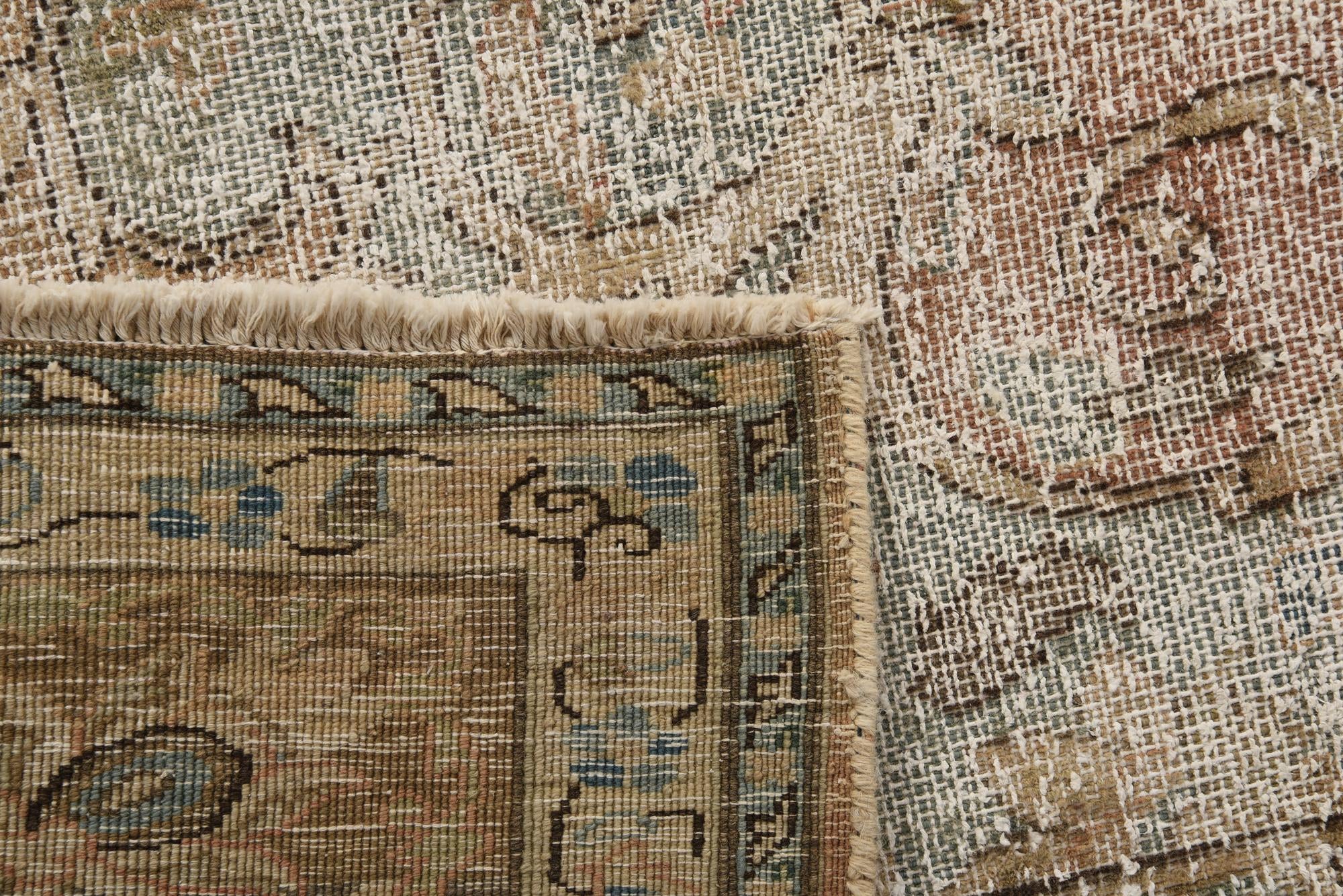 9' 7 x 12' 8 Hand Knotted Ultra Vintage Persian Wool Rug