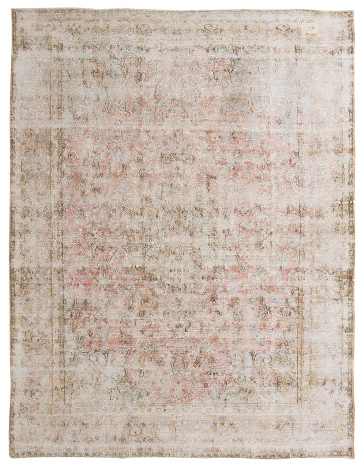 Detail image of 9' 7 x 12' 8 Hand Knotted Ultra Vintage Persian Wool Rug