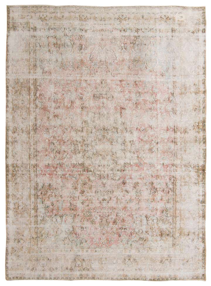 9' 7 x 12' 8 Hand Knotted Ultra Vintage Persian Wool Rug