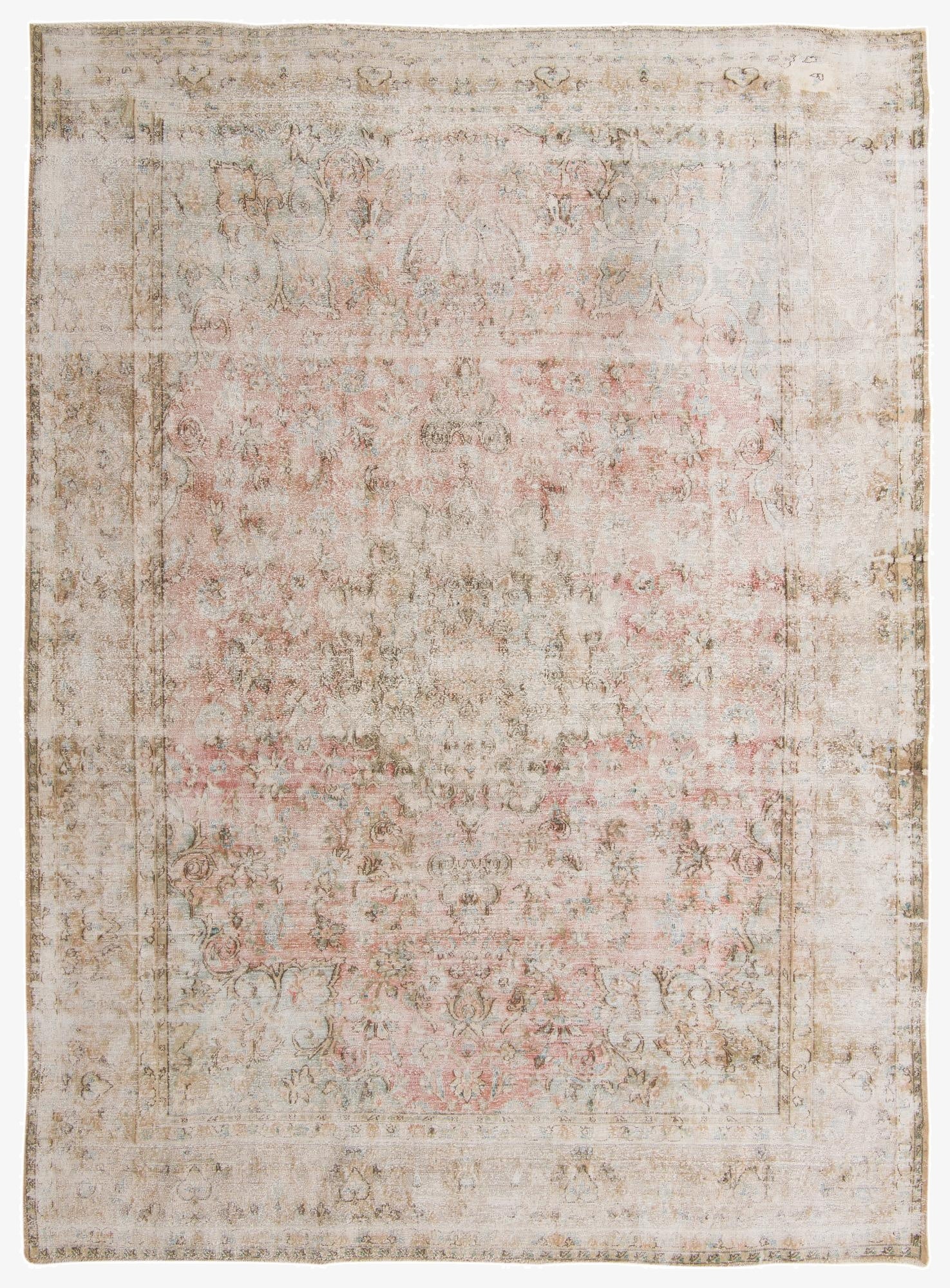 9' 7 x 12' 8  Hand Knotted Ultra Vintage Persian Wool Rug