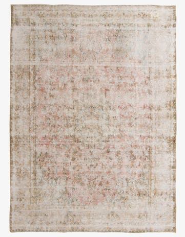 9' 7 x 12' 8 Hand Knotted Ultra Vintage Persian Wool Rug