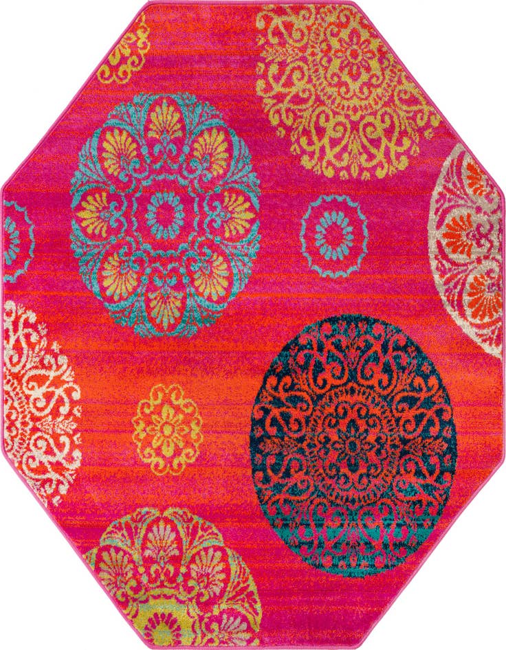 Detail image of 5' 3 x 5' 3 Azalea Octagon Rug