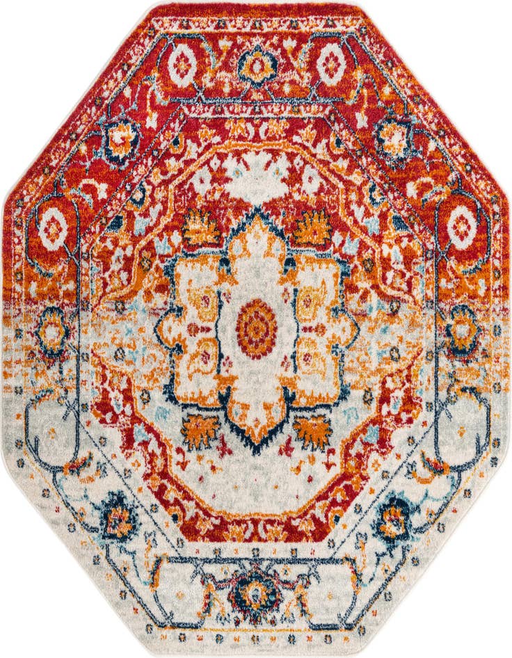 Detail image of 5' 3 x 5' 3 Madeline Vintage Octagon Rug